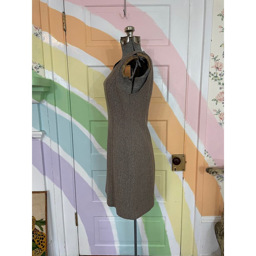 Ralph Lauren Wool Blend Herringbone Tweed Jumper Dress Sz 4 💛🎀 - Picture 6 of 12